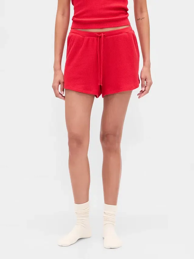 Pantaloncini da pigiama a trama a nido d’ape