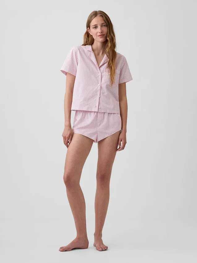 Pantaloncini da pigiama bloomer in popeline
