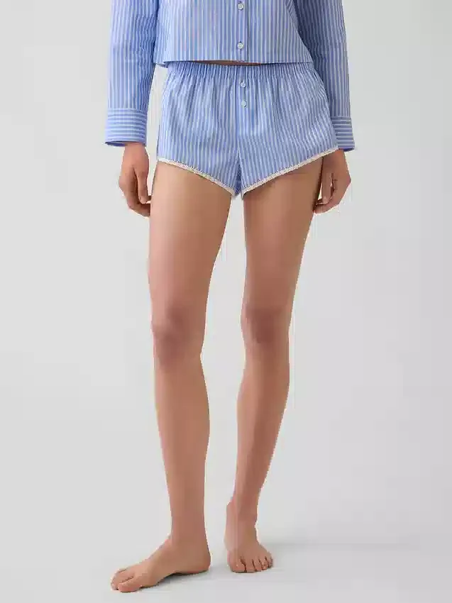 Pantaloncini da pigiama bloomer in popeline