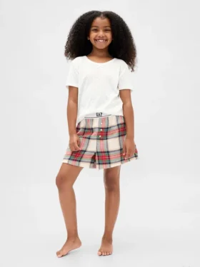 Pantaloncini da pigiama in flanella riciclata per bambini