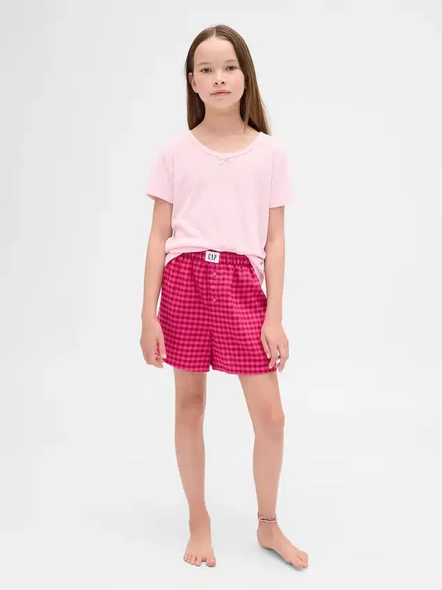Pantaloncini da pigiama in flanella riciclata per bambini