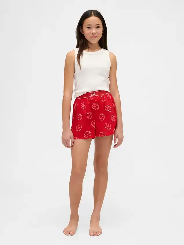 Pantaloncini da pigiama in flanella riciclata per bambini