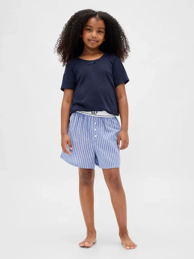 Pantaloncini da pigiama in flanella riciclata per bambini