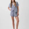 Pantaloncini da pigiama in garza stropicciata
