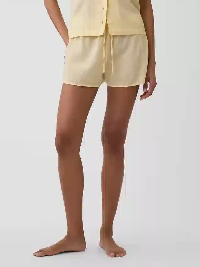 Pantaloncini da pigiama in garza stropicciata