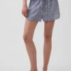 Pantaloncini da pigiama in garza stropicciata