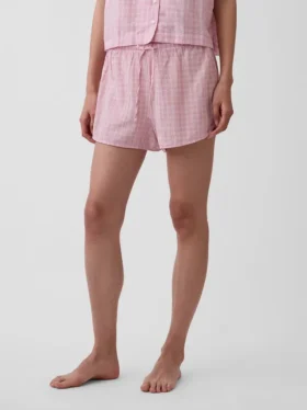 Pantaloncini da pigiama in garza stropicciata