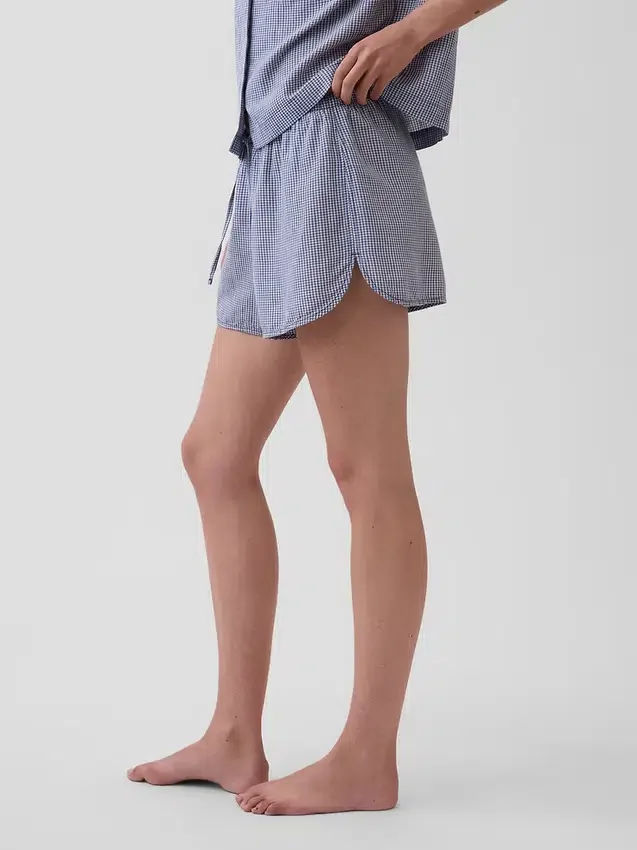 Pantaloncini da pigiama in garza stropicciata