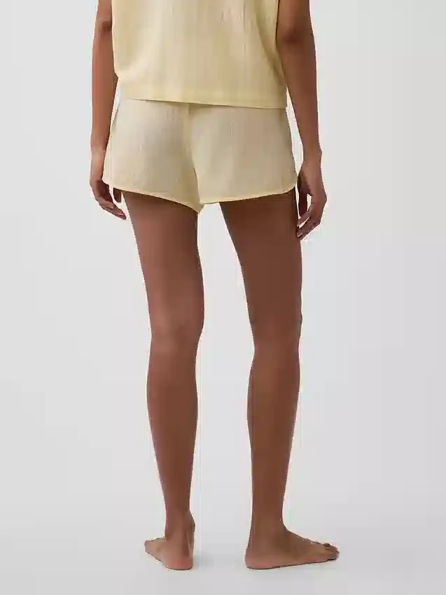 Pantaloncini da pigiama in garza stropicciata