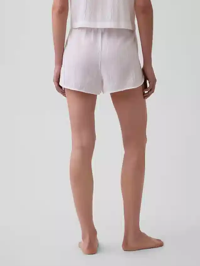 Pantaloncini da pigiama in garza stropicciata