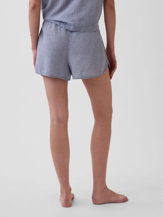 Pantaloncini da pigiama in garza stropicciata