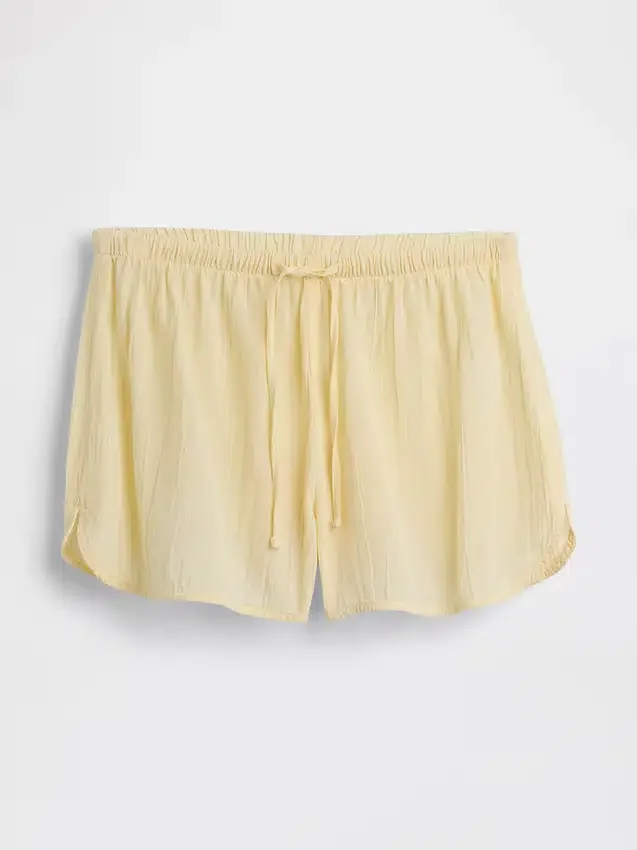 Pantaloncini da pigiama in garza stropicciata