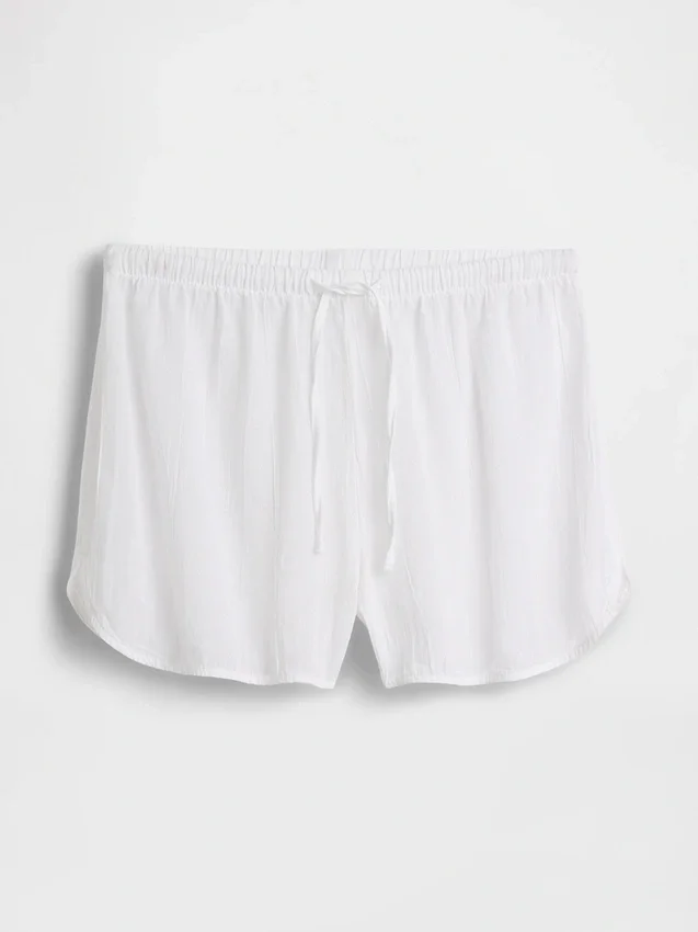 Pantaloncini da pigiama in garza stropicciata