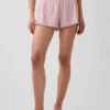 Pantaloncini da pigiama in maglia pointelle con orlo a foglia di lattuga