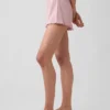 Pantaloncini da pigiama in maglia pointelle con orlo a foglia di lattuga