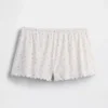 Pantaloncini da pigiama in maglia pointelle con orlo a foglia di lattuga