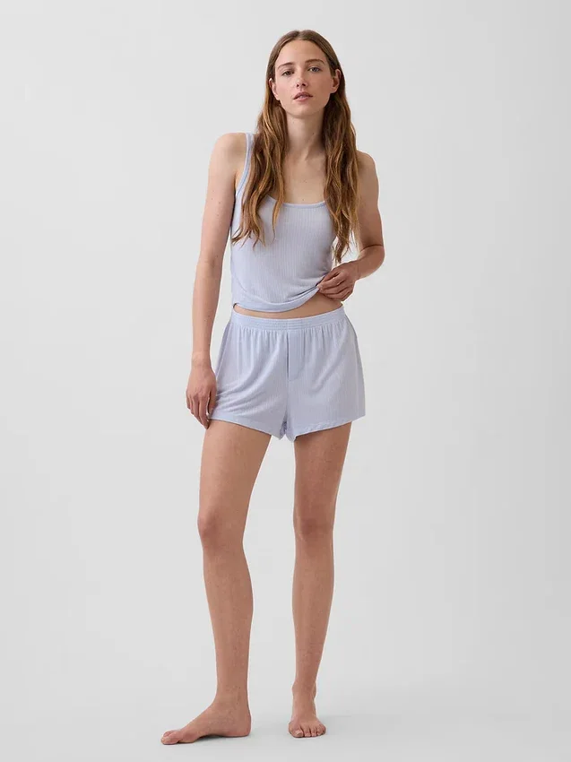 Pantaloncini da pigiama in modal a costine morbidissimi