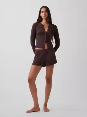 Pantaloncini da pigiama in modal a costine morbidissimi