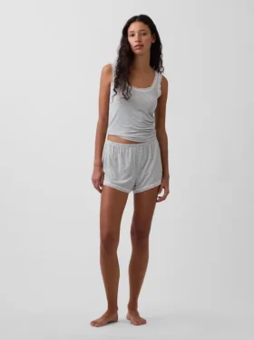 Pantaloncini da pigiama in modal morbidissimo con bordi in pizzo