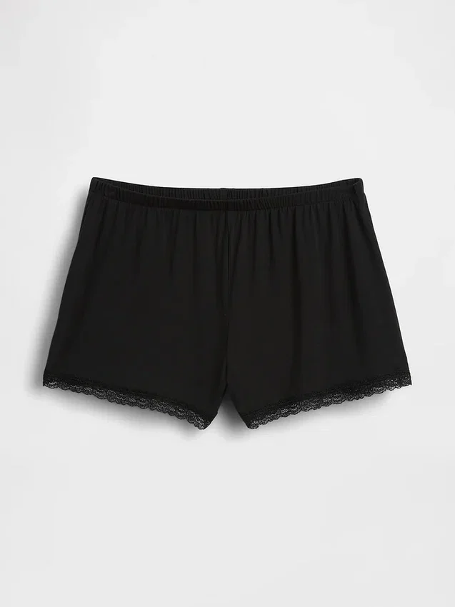 Pantaloncini da pigiama in modal morbidissimo con bordi in pizzo