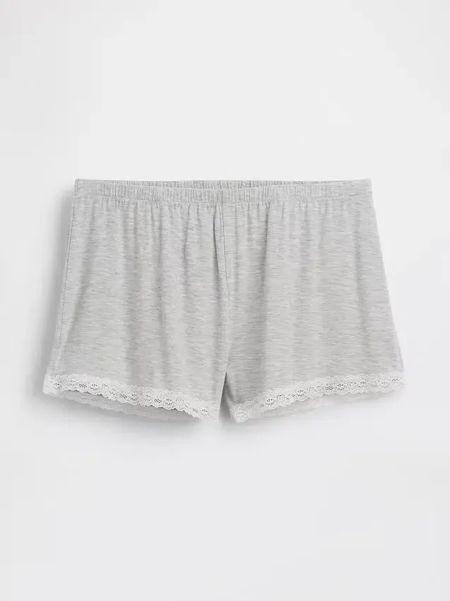 Pantaloncini da pigiama in modal morbidissimo con bordi in pizzo
