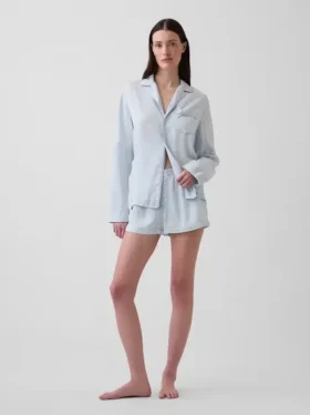 Pantaloncini da pigiama in popeline