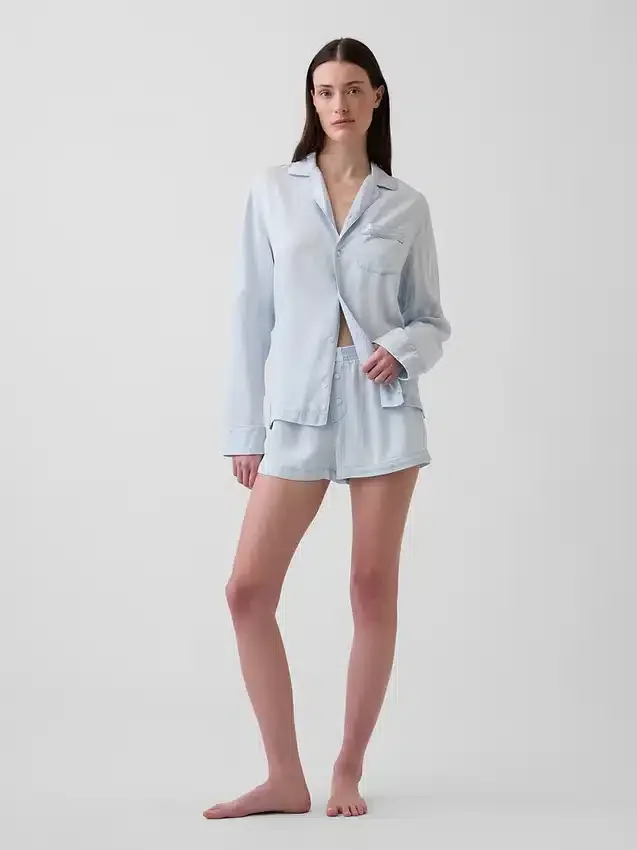 Pantaloncini da pigiama in popeline