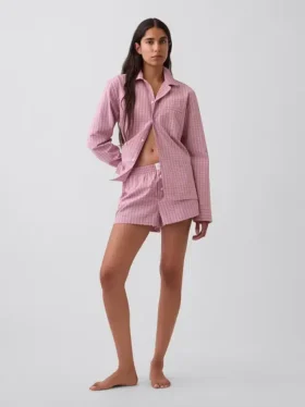 Pantaloncini da pigiama in popeline