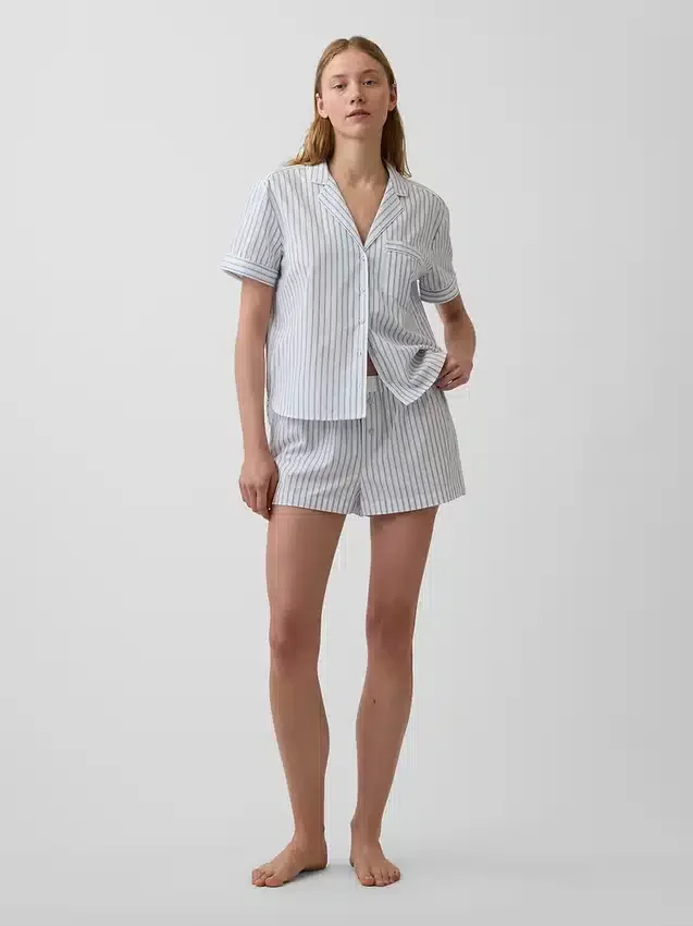 Pantaloncini da pigiama in popeline