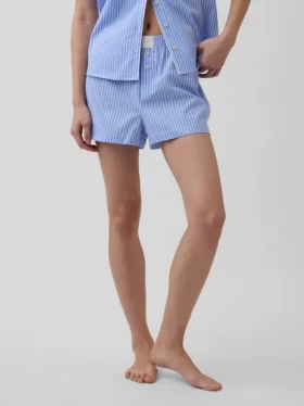 Pantaloncini da pigiama in popeline