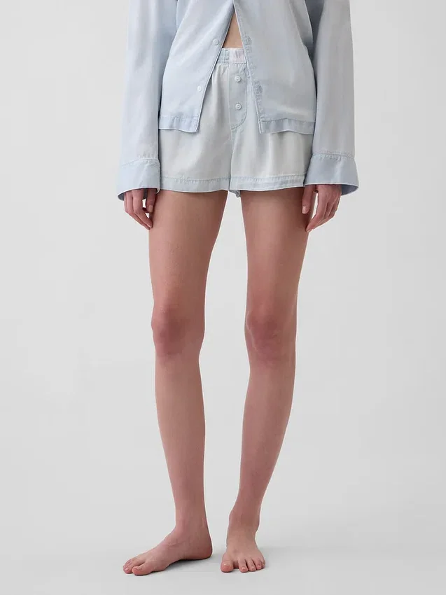 Pantaloncini da pigiama in popeline