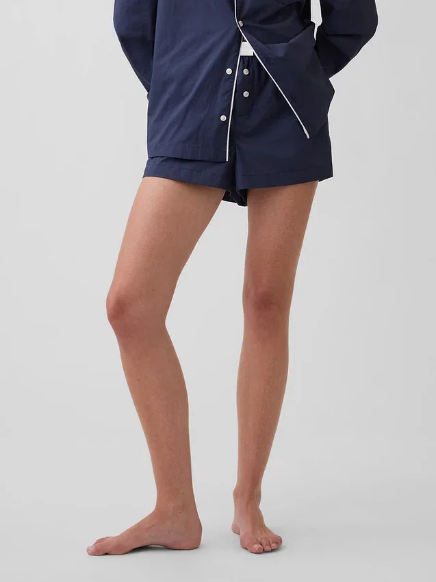 Pantaloncini da pigiama in popeline