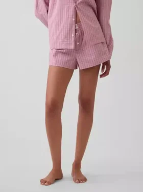 Pantaloncini da pigiama in popeline