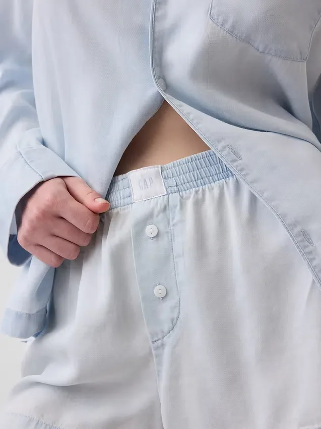 Pantaloncini da pigiama in popeline