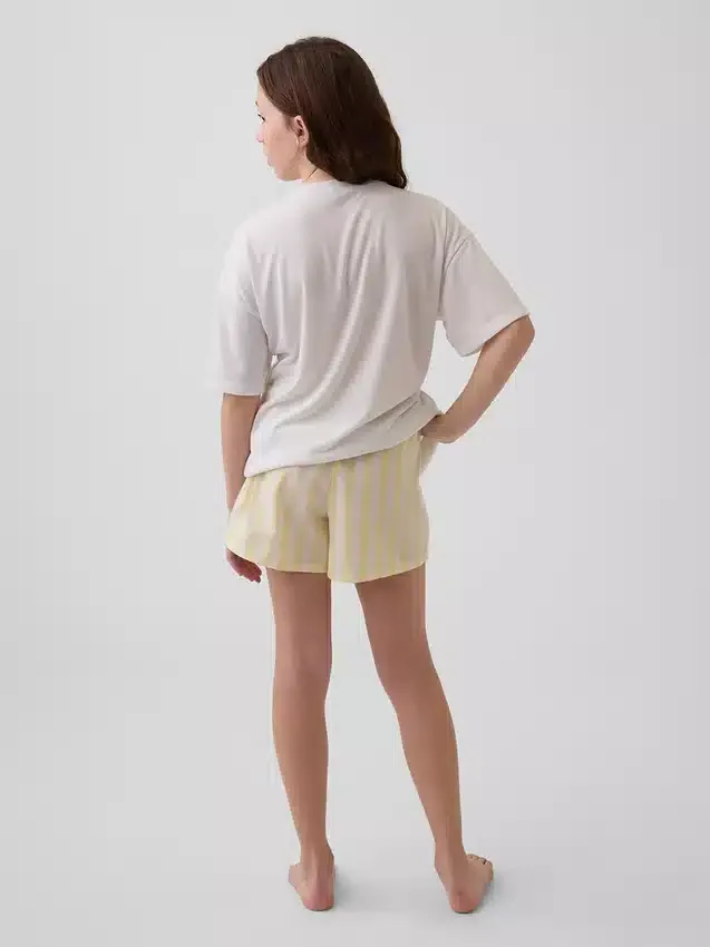 Pantaloncini da pigiama in popeline riciclato per bambini
