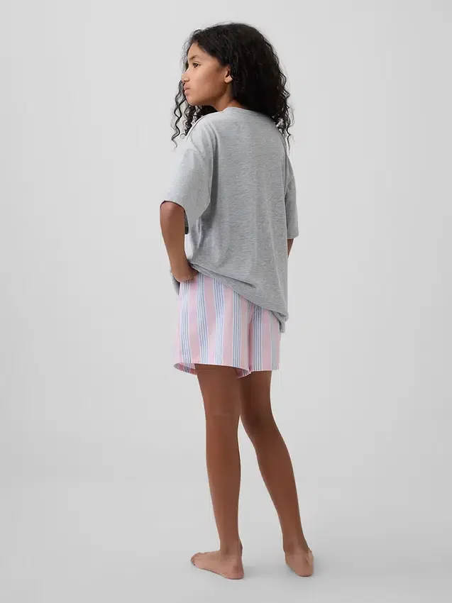 Pantaloncini da pigiama in popeline riciclato per bambini