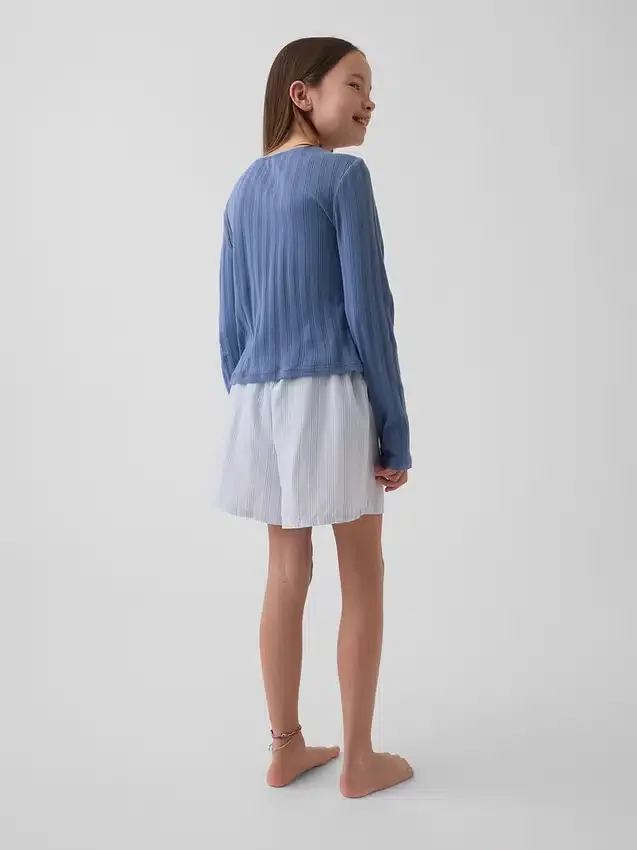 Pantaloncini da pigiama in popeline riciclato per bambini