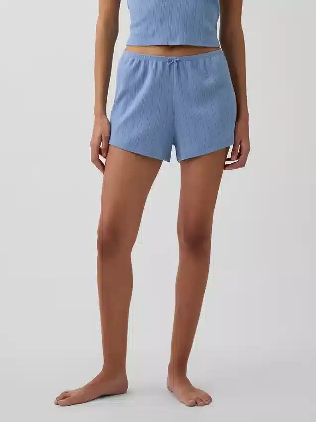 Pantaloncini da pigiama in punto traforato