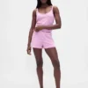 Pantaloncini da pigiama leggeri in CashSoft con motivo a cuori in punto Pointelle
