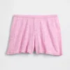 Pantaloncini da pigiama leggeri in CashSoft con motivo a cuori in punto Pointelle