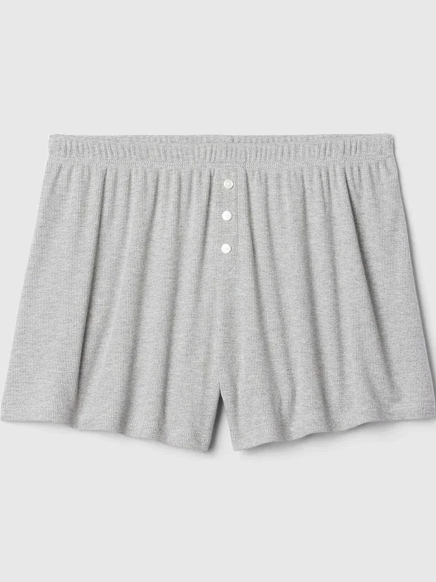 Pantaloncini da pigiama mini a costine dal taglio morbido