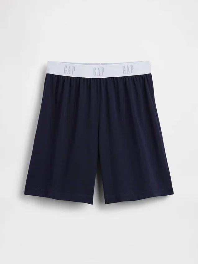 Pantaloncini da pigiama per bambini con logo, in tessuto riciclato