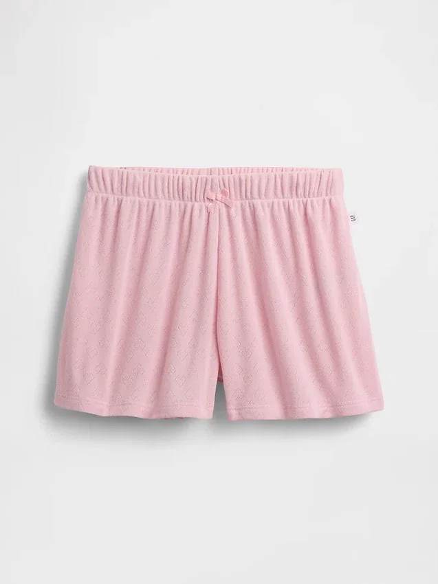 Pantaloncini da pigiama per bambini in punto traforato riciclato