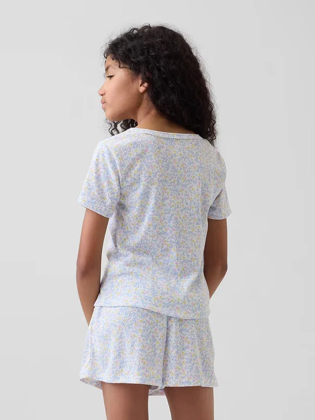Pantaloncini da pigiama per bambini in punto traforato riciclato