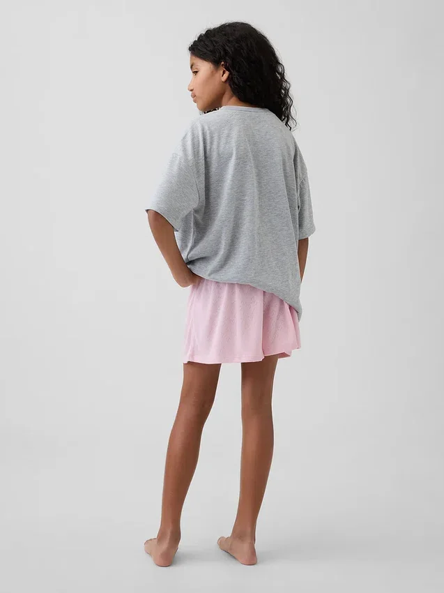 Pantaloncini da pigiama per bambini in punto traforato riciclato