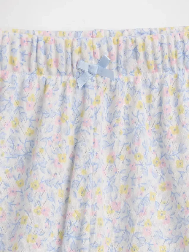 Pantaloncini da pigiama per bambini in punto traforato riciclato