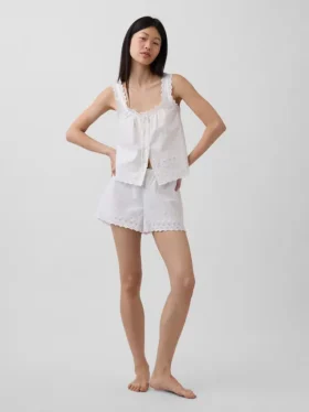 Pantaloncini da pigiama ricamati