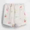 Pantaloncini da spiaggia in cotone biologico "Baby First Favorites" con orsetto