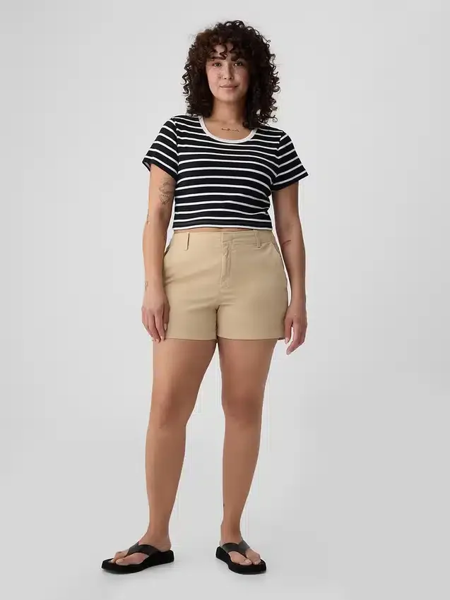 Pantaloncini Downtown color kaki da 4"