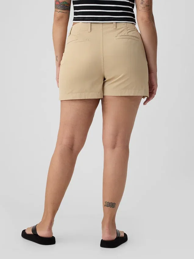 Pantaloncini Downtown color kaki da 4"
